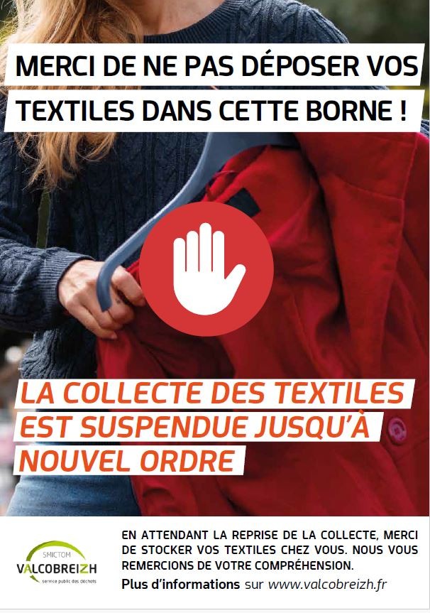 Suspension collecte textiles