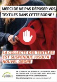 Suspension collecte textiles